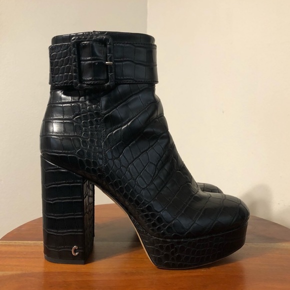 Sam Edelman Shoes - Sam Edelman Black Croco Block Heel Size 8 R2 B